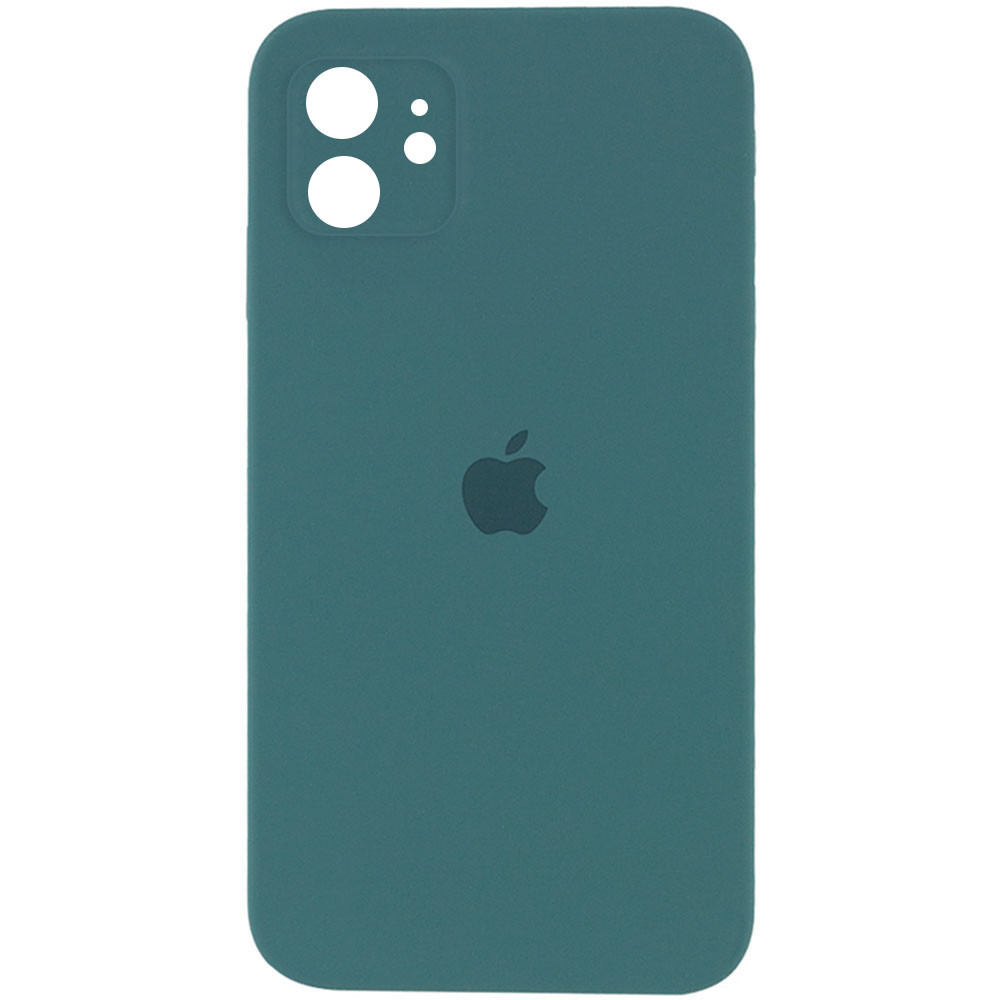 Silicone Case Square Full Camera Protective (AA) для iPhone 11 (Pine Green)-0